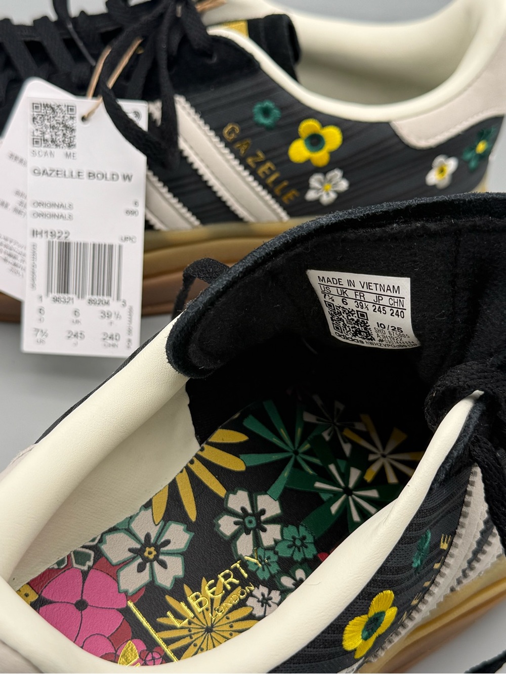 NWT adidas Originals x Liberty London Gazelle Bold Shoes, Size 7.5 - Picture 12 of 12